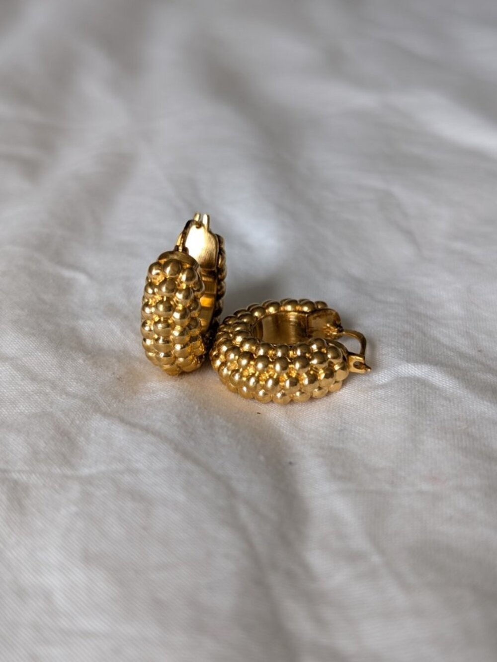 Missoma Baya Bobble Hoop Earrings 18K Gold Plated Statement Everyday Hoops